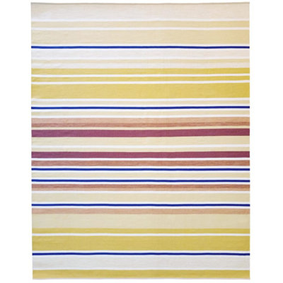 Mirage Striped Area Rug in Yellow