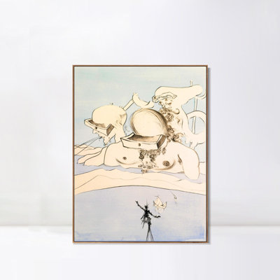 Framed Canvas Giclee Print Series#103 by Salvador Dali Wall Art for Living Room Home Office Decorations(Wood Color Slim Frame,18"x24")