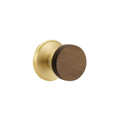 Ensemble de boutons d'intimité Emtek Select avec rosette Watford et tige conique, bouton en noyer foncé