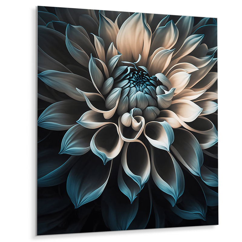 - Décoration murale florale en métal Dahlia, H 32 po x l 16 po