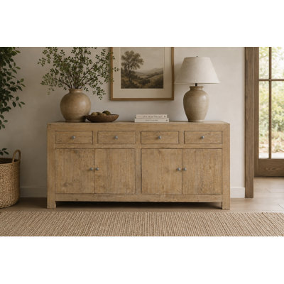  Buffet 72 po en bois de pin à 4 tiroirs de 72 po de largeur