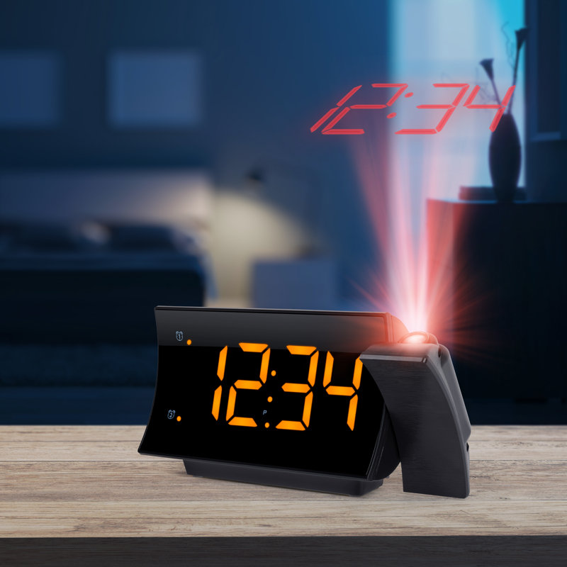 Digital Electric Tabletop Clock with Alarm in Black
