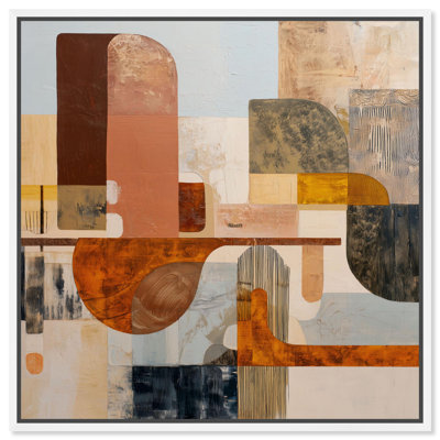 "Contemporary Layers II", impression sur toile par Art Remedy, cadre blanc, 16 x 16