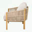 Fauteuil club d'extérieur en bois avec coussin-1028582229