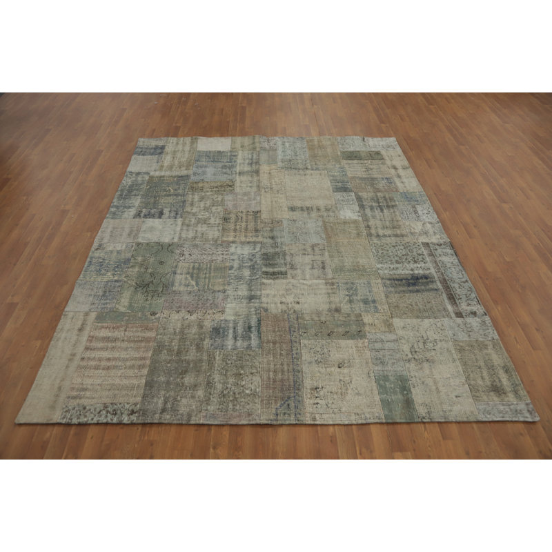 Geometric Patchwork Distressed Area Rug 8x10