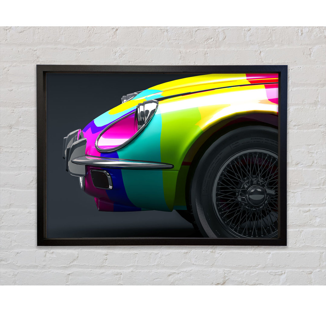 E Type Jaguar Rainbow Stripes - Einzelner Bilderrahmen Kunstdrucke auf Leinwand