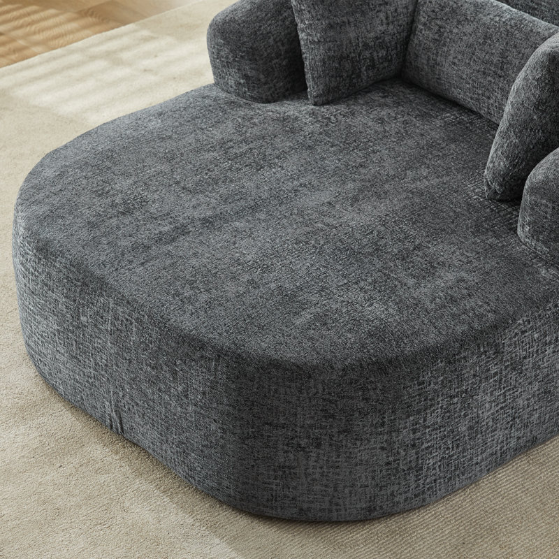 Upholstered Chaise Lounge, Grey