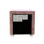 Table de chevet rembourrée rose pour chambre à coucher - 2 tiroirs, structure intérieure en bois tropical, poignées, butée 2, tiroirs à glissière en métal
