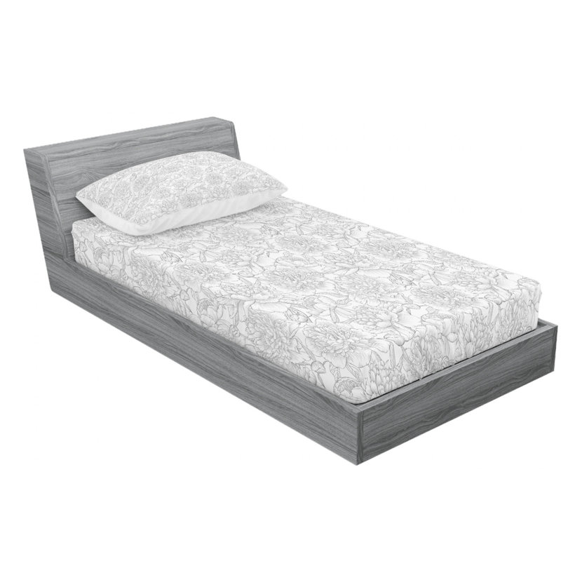 Microfiber Floral Sheet Set, Twin Sheet Set with Fitted Sheet
