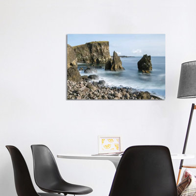 Coastal Landscape at Reykjanesviti and Valahnukur on Reykjanes Peninsula 1 Piece Wrapped Canvas Wall Art