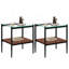 Table basse et tables de bout, ensemble de 3, table en verre trempé avec panneau de fibres à densité moyenne, tables modernes pour le salon-54086739