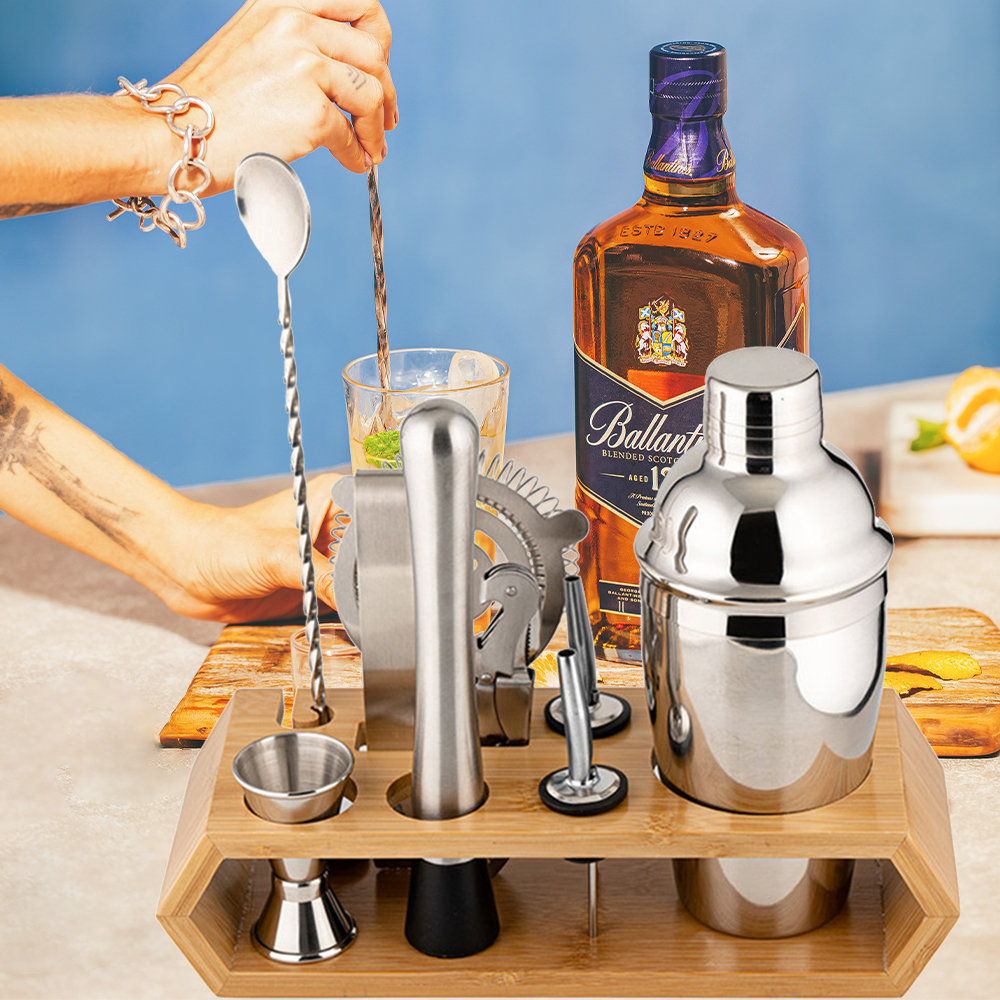 Prep & Savour Cocktail Shaker Set, Mixology Bartender Kit 10-Piece