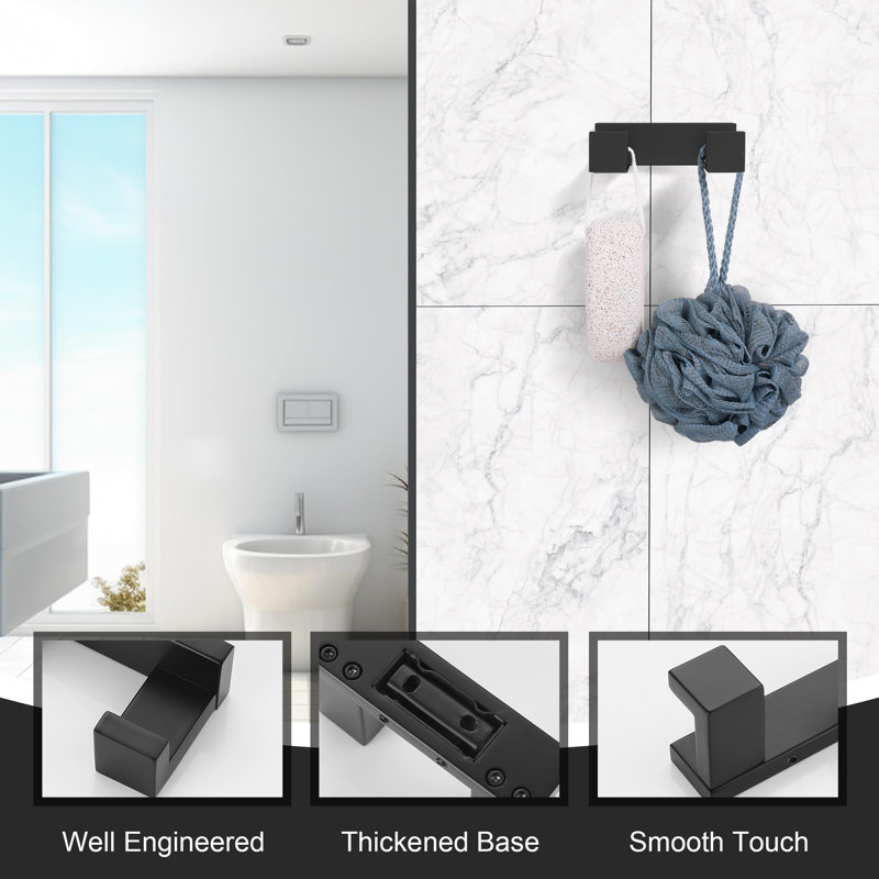 Bathroom Hardware Set (Set of 4), Matte Black