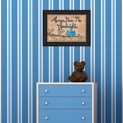 «Always Kiss Me Good Night», art mural encadré pour le salon et la maison par Annie Lapoint