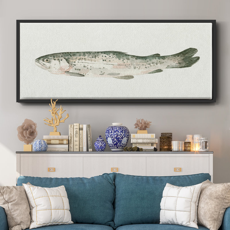 Fresh Catch II, reproduction d'art sur toile, H 12 po x l 30 po x P 1,5 po, Noir