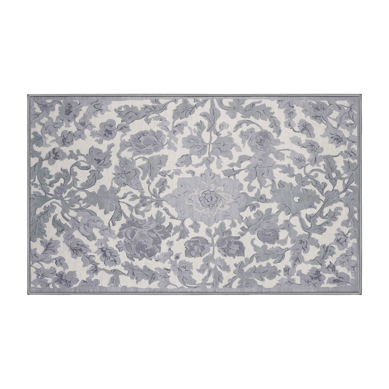 Machine Washable Gray Area Rug, Rectangle 8' x 12'