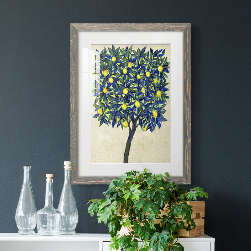 Lemon Tree Composition II Premium encadré mat - prêt à être suspendu, Encadré gris, H 31,5 po x l 23,5 po x P 1 po