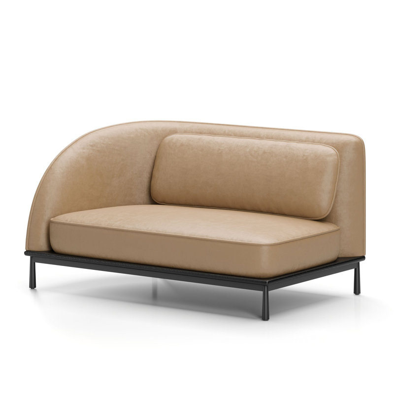 Arc Sofa Two-Seater Left / Right, Bellagio 2 Cream 8805, Black Oak