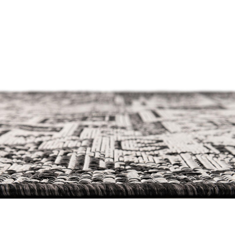 Outdoor Chand Area Rug Gray Color, Runner 2' x 6'