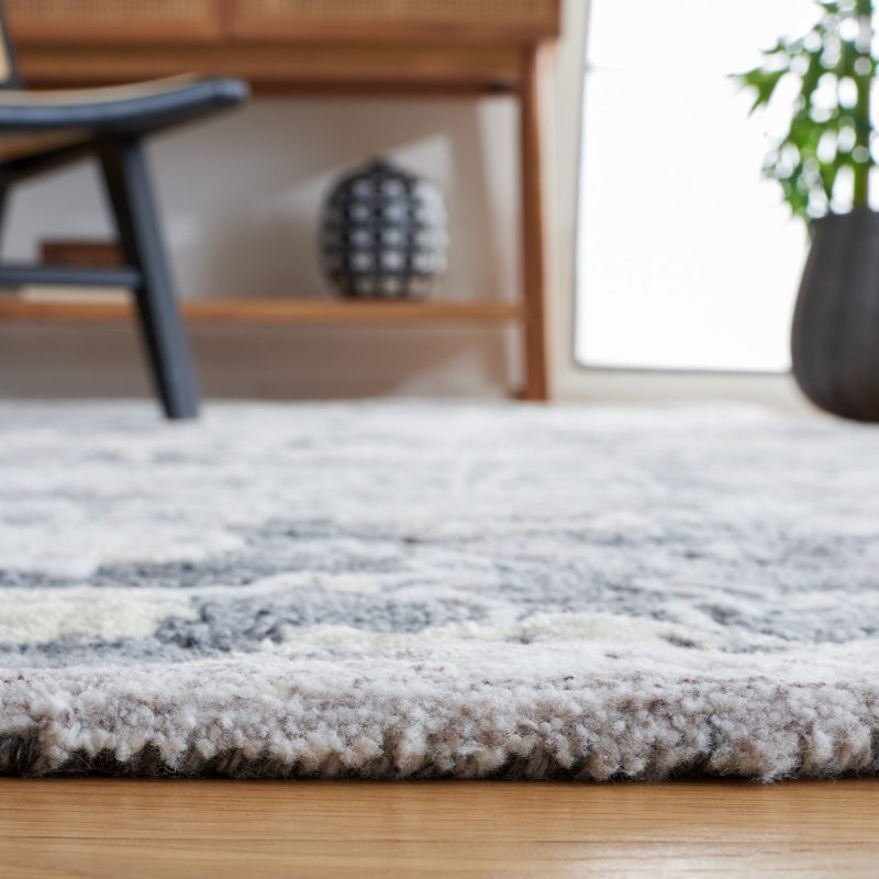 Tapis floral performance touffeté à la main Glamour, Carré de 6 pi