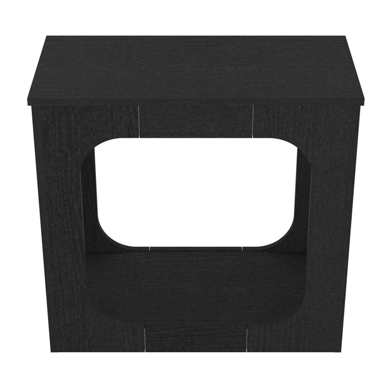 Chingford Transitional Coordinated 3 Piece Living Room Table Set, Black Oak