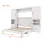 Grand lit escamotable mural avec garde-robe, tiroirs et tablettes-117494028