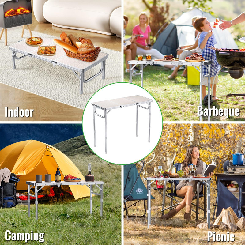 87cm Rectangular Adjustable Folding Table