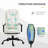  High Back Massage Office Chair Luxury Adjustable White Faux Leather Finish Swivel Chair for Home Office