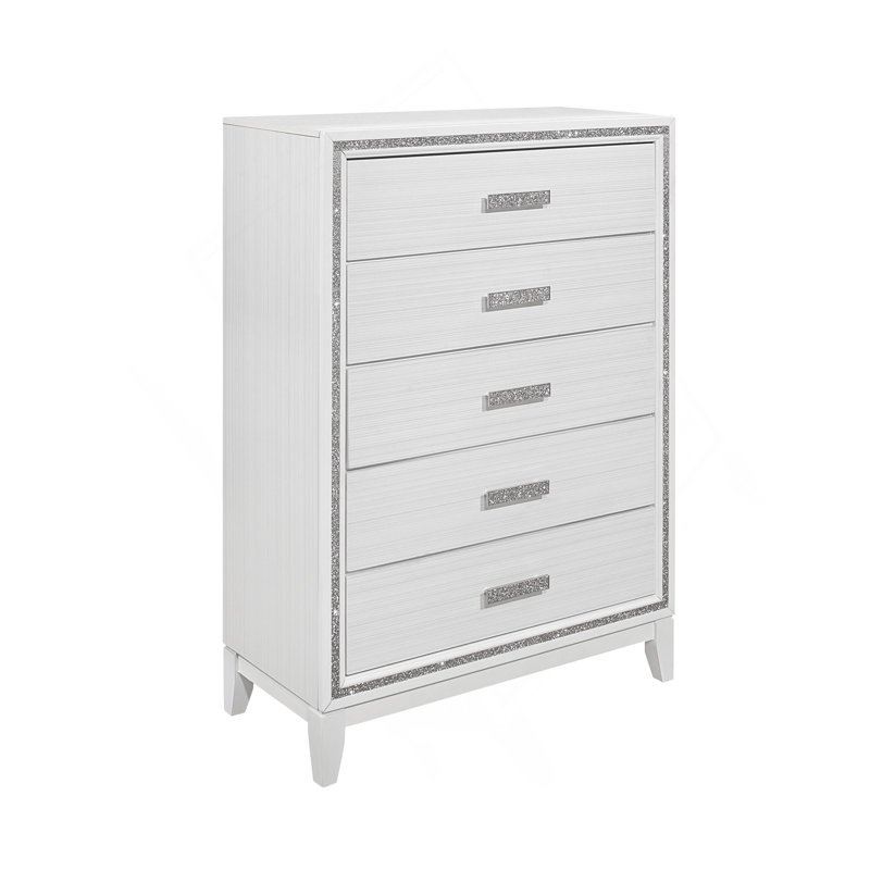 Commode blanche à paillettes almera