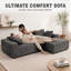 Modern Oversized 262cm Boneless Corner Sofa L-Shaped Corduroy Sofa With Storage Pockets-879638393-879638392