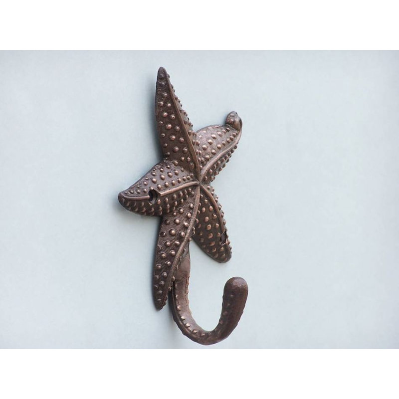 Crochet mural étoile de mer Ophelie, Cuivre antique