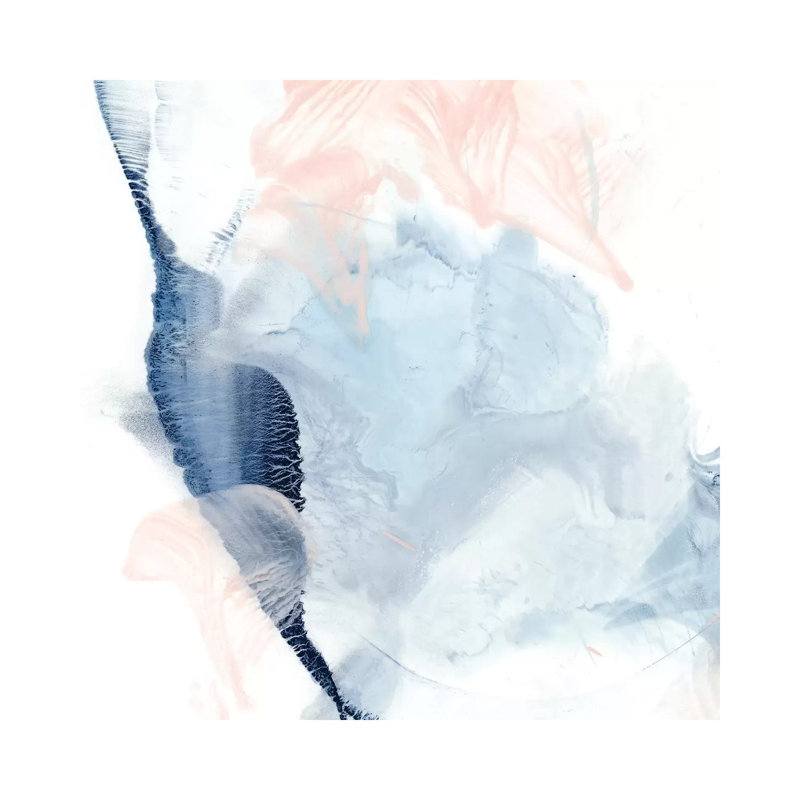 "Indigo & blush II" par Ethan Harper, reproduction d’art, Pas de tapis, Toile tendue, H 37 po x l 37 po x P 1,5 po