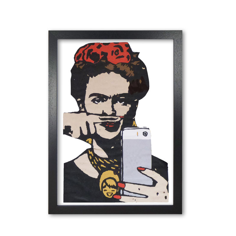 Urban Frida Kahlo - Painting, Black Grain Frame, 42 cm H x 30 cm W x 5 cm D
