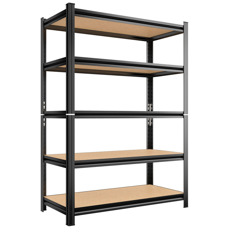 Étagère de rangement pour 5 garages, tablette réglable en métal robuste, capacité de 3 000 lb, noir, facile à assembler, rouille, étagère à gratter, métal et stable, processus d'installation sans effort