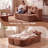 78.7" Convertible Folding Sofa Bed Full Size, Compression Comfy Boneless Loveseat Fold Out Couch With Pillows & Armrest-362040340