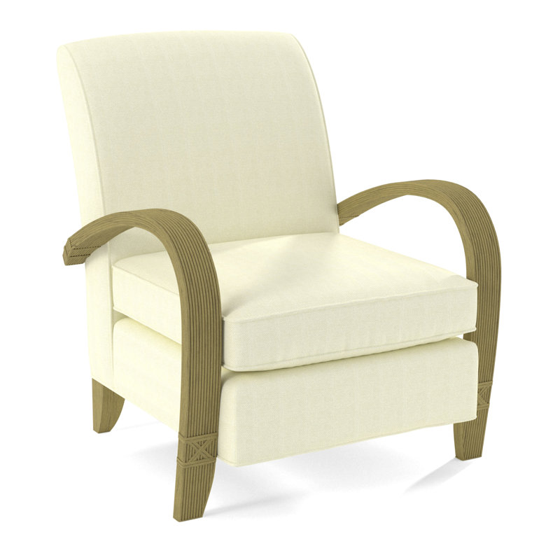 Vero Armchair, Light Blue Performance Fabric; 0851-55, Brass