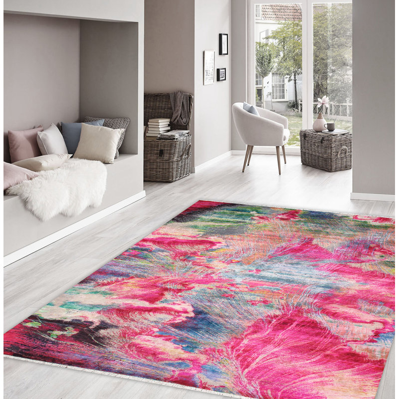 Tapis moderne en soie et en laine noué à la main Modern