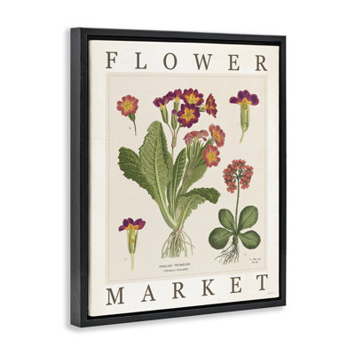 «Flower Market with Red Blooms», art mural encadré sur toile flottante, design par Sue Schlabach