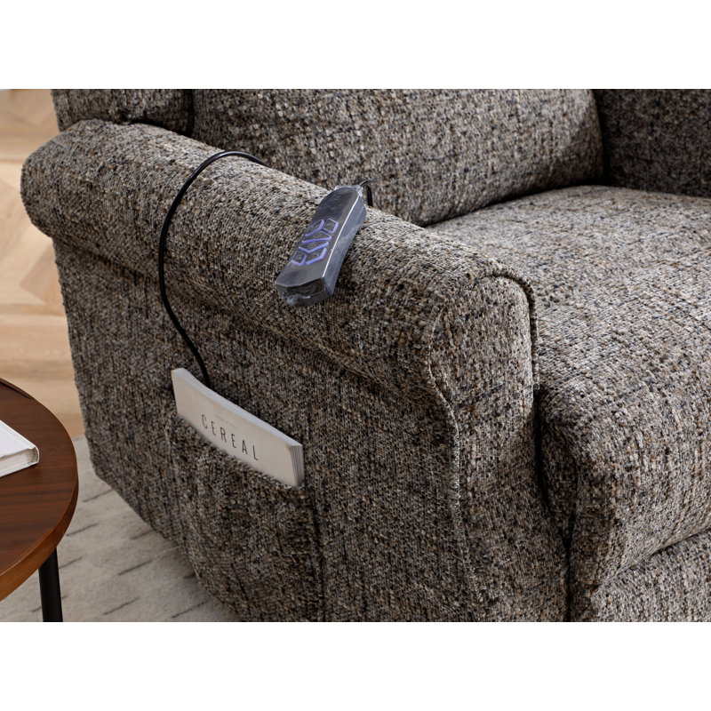 George Chenille Grey Lift Assist Recliner Chair