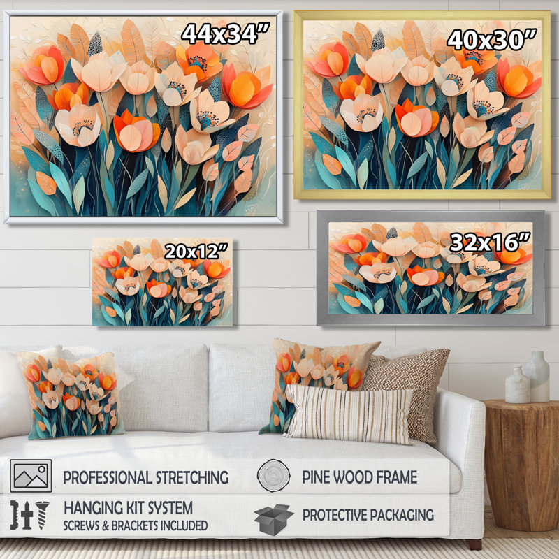 «Pastel Colors of Tulips Dream Fragments I», reproduction d'art sur toile Botanicals, Ne pas appliquer, Toile tendue