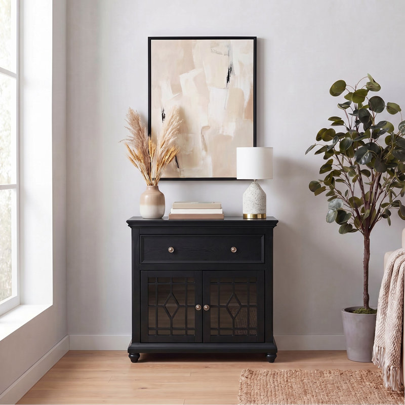 Ben 2 Door 1 Drawer Cabinet, Black