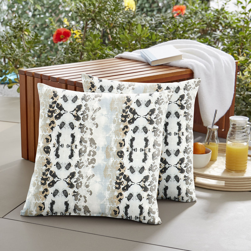 Housse de coussin carré Mali Minéral Blue, 16 po x 16 po