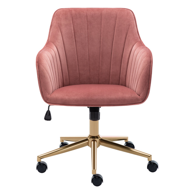 Roxanne Desk Chair, Pink, Rose Gold