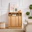 Buffet avec rangement, buffet cannelé de ferme avec 2 portes et tablette ajustable, meuble télé, armoire de rangement pour le vestibule, la cuisine, le salon et le vestibule-1057111475