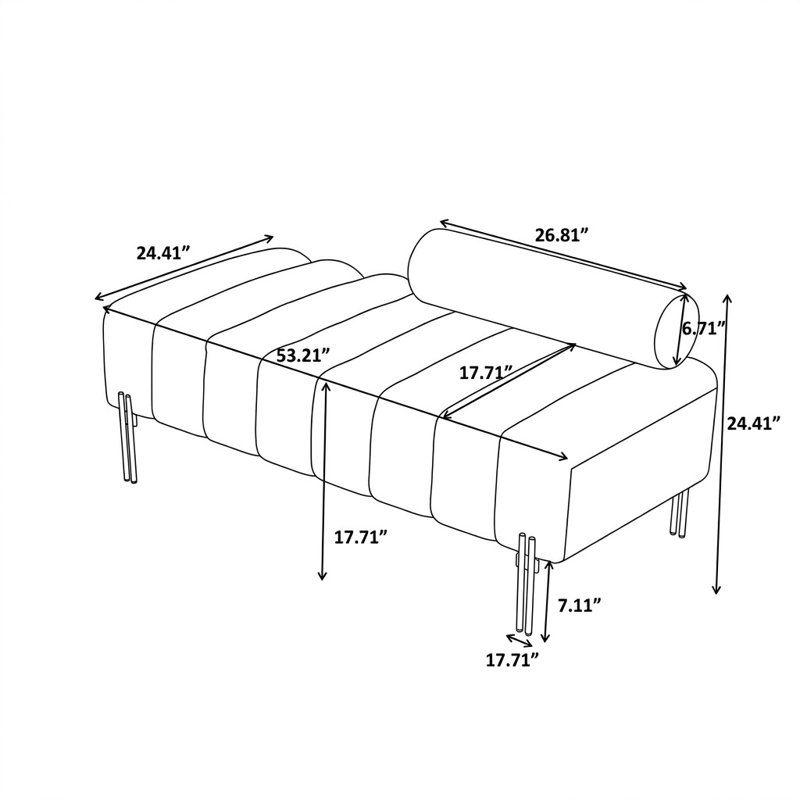 Kersty Upholstered Bench, Black