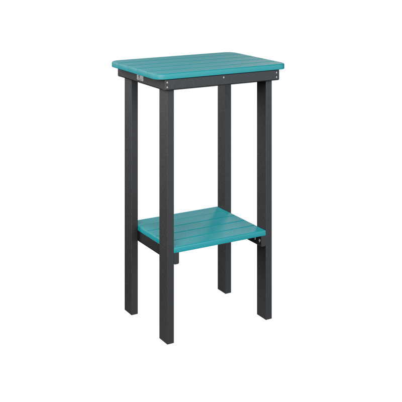 Berlin Gardens Rectangular End Bar Table, Black, Aruba Blue