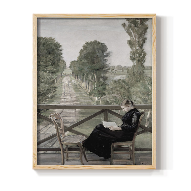 «Vintage Portrait Print LX», reproduction encadrée - bois massif, Naturel, H 30 po x l 24 po