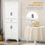 Garde-manger autoportant 67 po 67 po, armoire de rangement à 4 portes avec tiroir et tablettes réglables, blanc