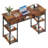 48 Inch Home Office Computer Desk with Fabric Storage Drawer and Shelves-339846396