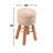 Modern Round Counter Height Barstool, 24 Inch Counter Height, Soft Padded Upholstered Backless Seat with Ethnic Pattern, Farmhouse Style, Kitchen Island/Breakfast/Pub, Mid-Century Natural Wooden Base, Multicolor-928378562-928378564